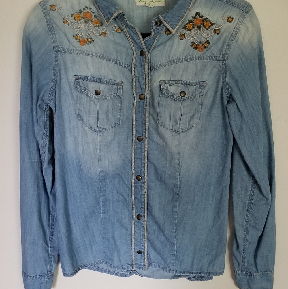 Urban Outfitters Embroidered Button Up